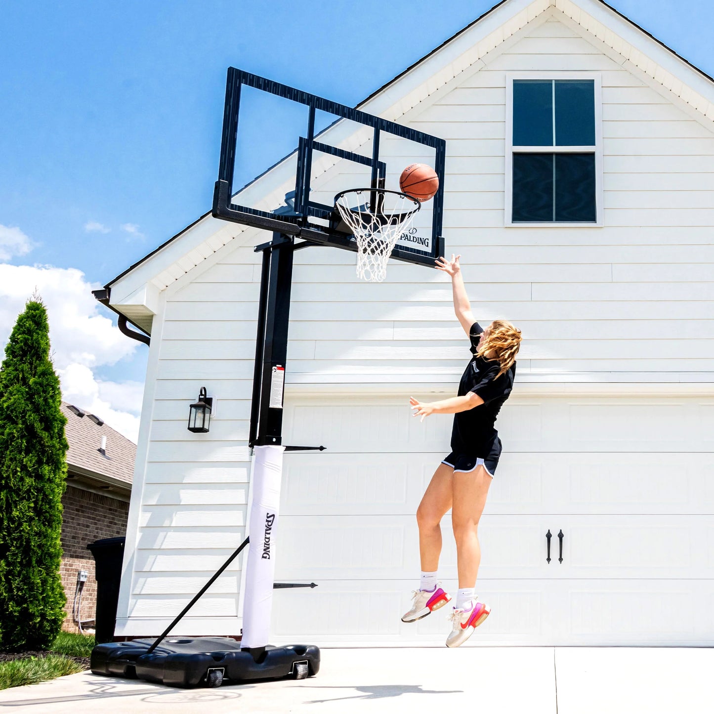 (2 Pack) 60-Inch Portable Basketball Hoop with Acrylic Backboard, Screw Jack Lift & Arena Slam Rim-Outdoor Play
