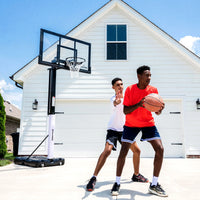 60-Inch Portable Basketball Hoop with Acrylic Backboard, Screw Jack Lift & Arena Slam Rim-Outdoor Play