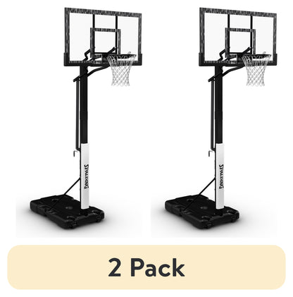 (2 Pack)  60-Inch Portable Basketball Hoop with Acrylic Backboard, Screw Jack Lift & Arena Slam Rim-Outdoor Play