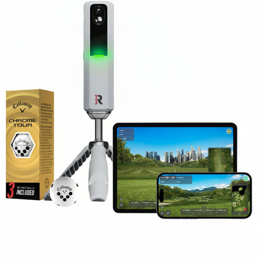 MLM2PRO Launch Monitor Golf Simulator | Swing Trainer & Shot Tracker for Home & Driving Range | Golf Training Aid (3 Chrome Tour Balls)