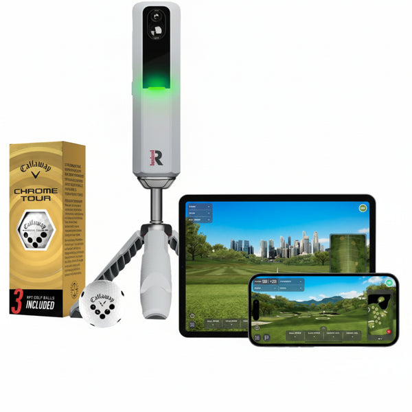 MLM2PRO Launch Monitor Golf Simulator | Swing Trainer & Shot Tracker for Home & Driving Range | Golf Training Aid (3 Chrome Tour Balls)