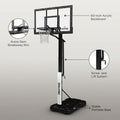 60-Inch Portable Basketball Hoop with Acrylic Backboard, Screw Jack Lift & Arena Slam Rim-Outdoor Play