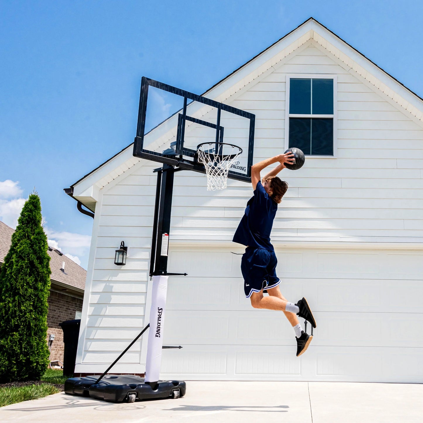 (2 Pack)  60-Inch Portable Basketball Hoop with Acrylic Backboard, Screw Jack Lift & Arena Slam Rim-Outdoor Play