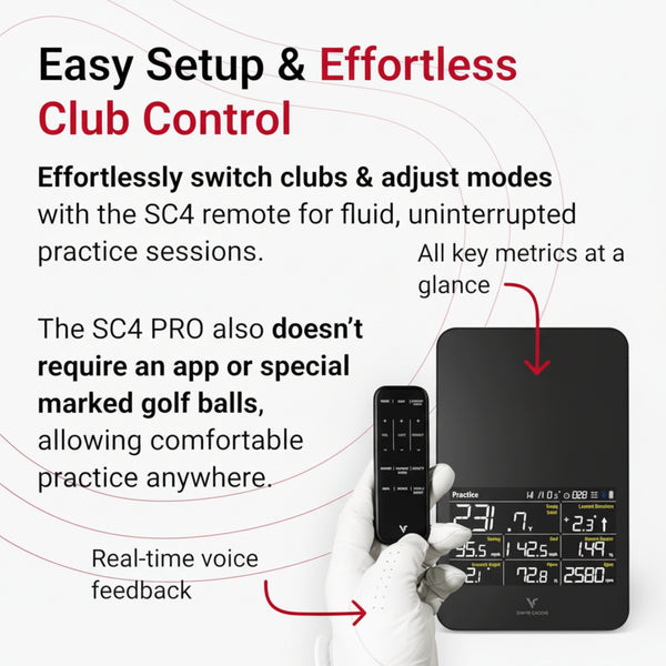 SC4 PRO Golf Launch Monitor & 3D Driving Range Simulator for Indoor and Outdoor Use | Portable Golf Swing Analyzer & Golf Tracker with Built-In Screen | No Fees