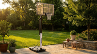 60-Inch Portable Basketball Hoop with Acrylic Backboard, Screw Jack Lift & Arena Slam Rim-Outdoor Play — Lifestyle